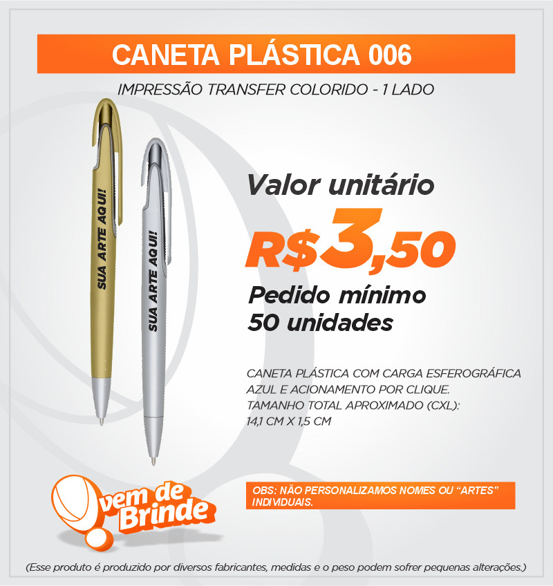 Caneta Plástica 006