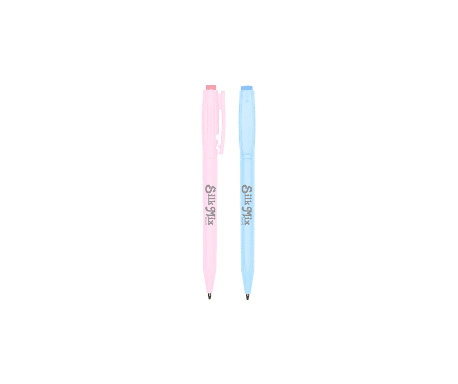 Caneta plástica azul/rosa • Personalizado