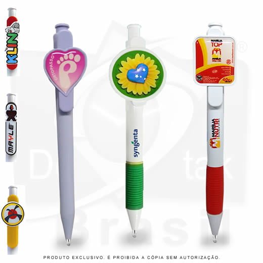 Caneta plástica personalizada clipe customizado