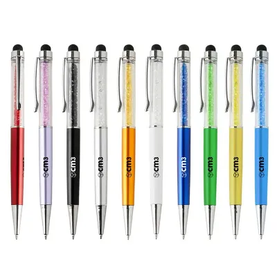 Caneta Plastica Touch Com Cristal Personalizada