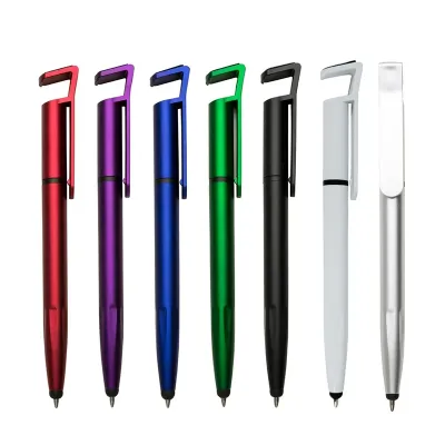 Caneta Plastica Touch Com Suporte Personalizada