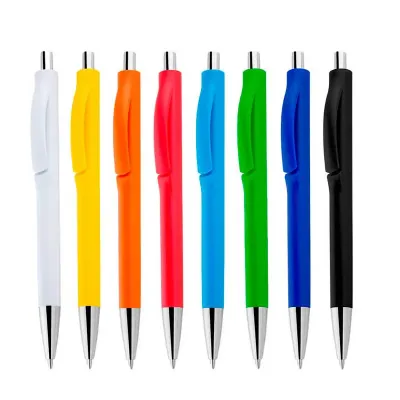 Caneta Pvc Esferografica Retratil Escrita Azul