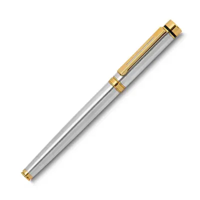Caneta Roller Metal Com Dourado