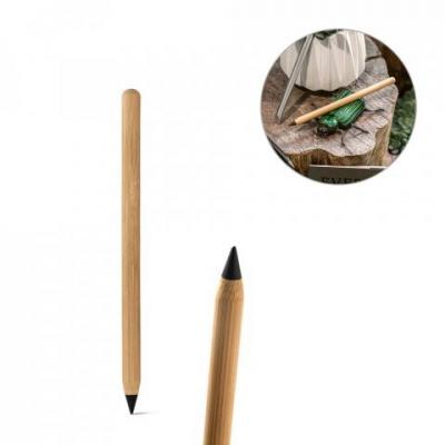 Caneta Sem Tinta Com Ponta de Liga Metalica em Bambu Personalizavel