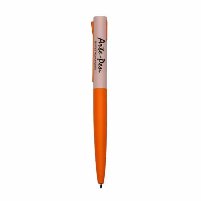 Caneta Semimetal Fosca Clip Laranja Metalico