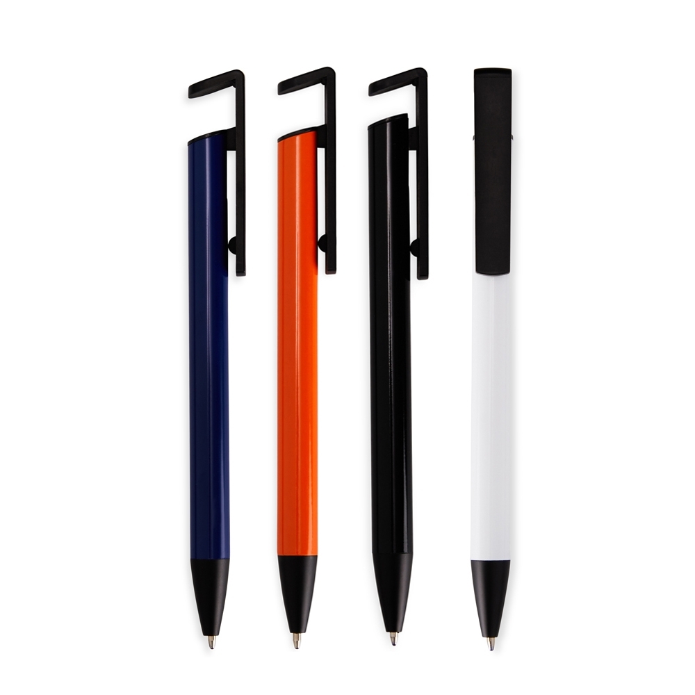 Caneta Semimetálica com Suporte para Celular Personalizada