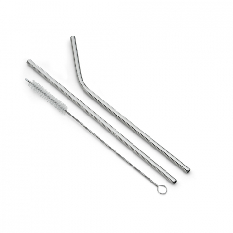 Canudo de Inox e Escova de Limpeza