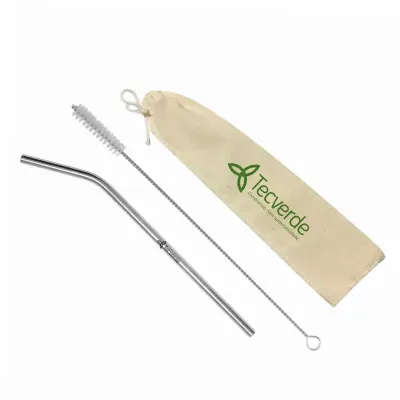 Canudo de Inox Personalizado Curvo