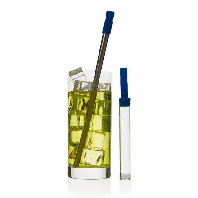 Canudo Telescopio em Inox Com Bocal Silicone