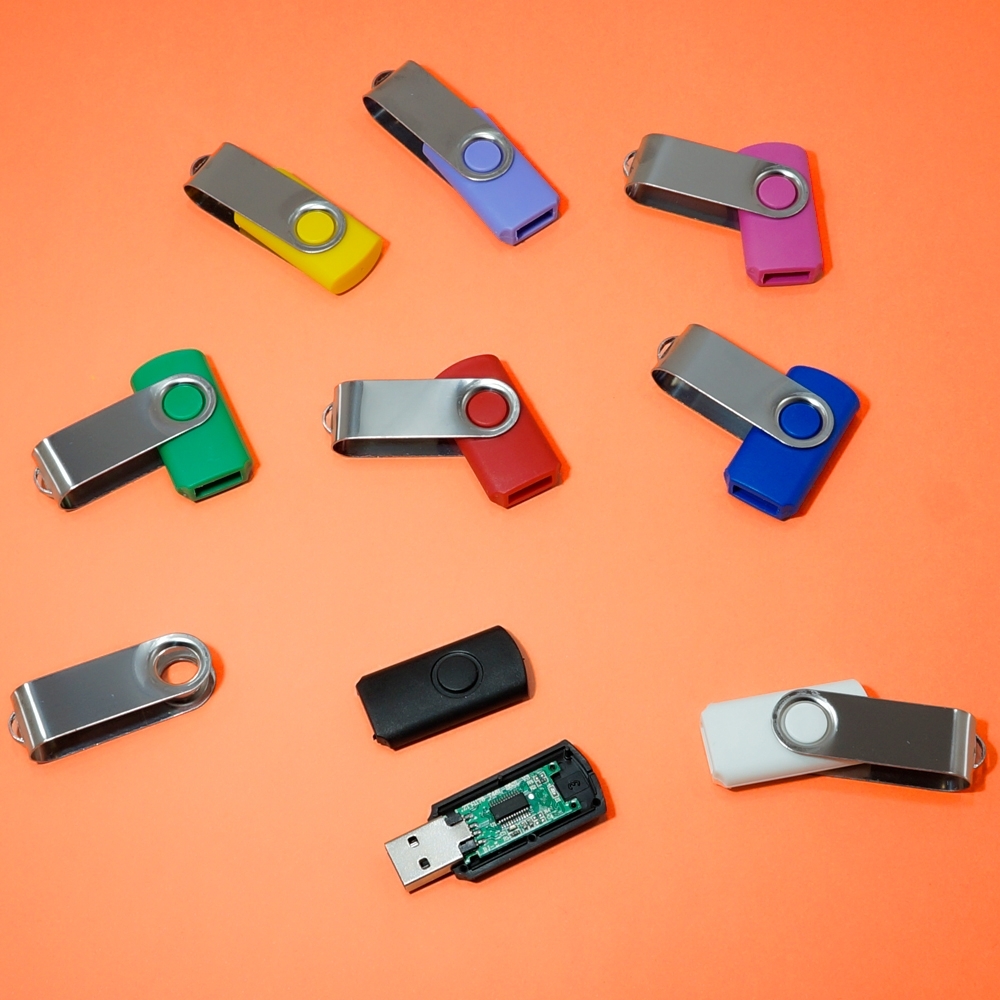 Carcaça Pen Drive Giratório Brilhante Personalizada — foto 2