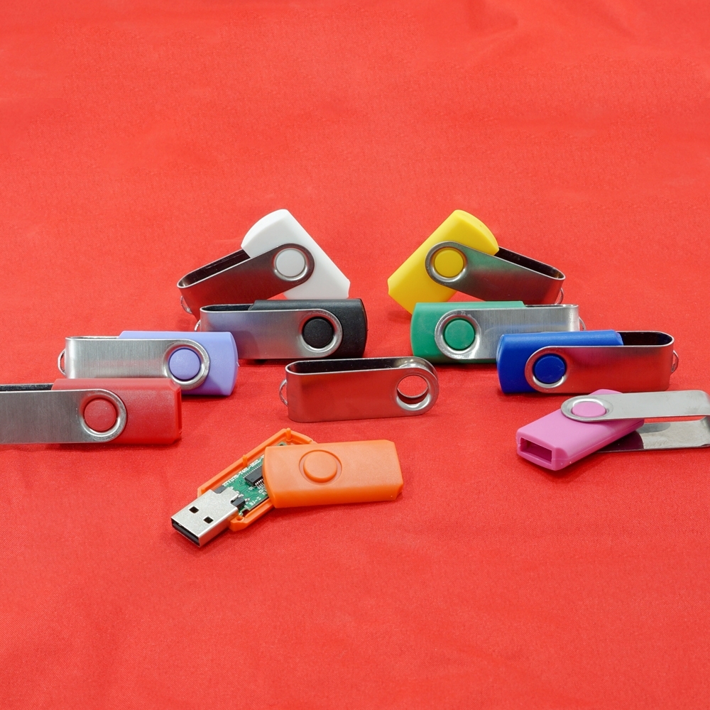 Carcaça Pen Drive Giratório Escovado Personalizado — foto 2