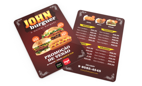 Cardápio em PVC Pequeno