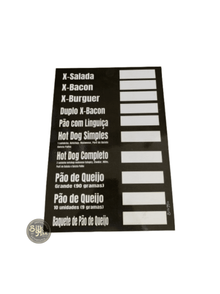 Cardápio Manual • Personalizado - 01 lado