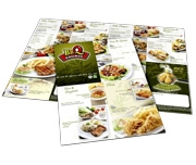 Cardápios 4 Páginas com Dobra Couchê 275g 470x320mm