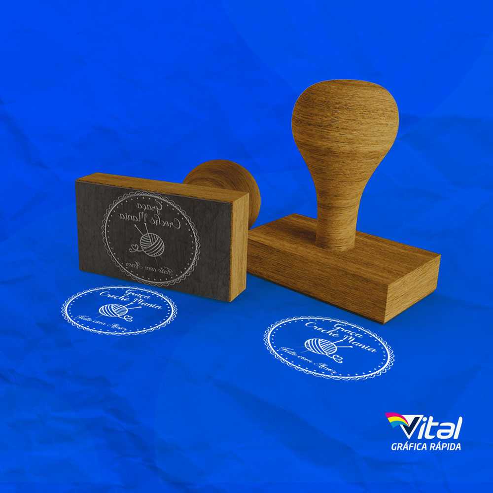 Carimbo de madeira personalizado - 6x6cm