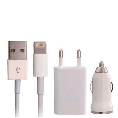 Carregador para Celular Personalizado | Carregador para celular 3 em 1. Pode ser conectador ao computador pela porta USB, pela tomada de energia de parede ou veicular. | ST CAR12597