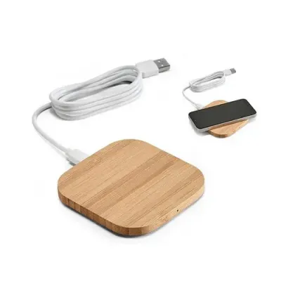 Carregador Por Inducao em Bambu Personalizado