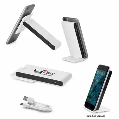 Carregador Power Bank Bateria Portatil Abs 4000mah Com Ventosas na Base