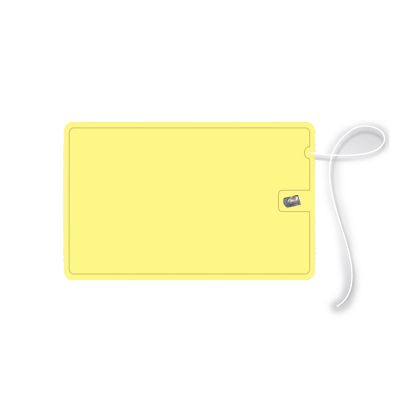 Cartão com fio dental na cor amarelo