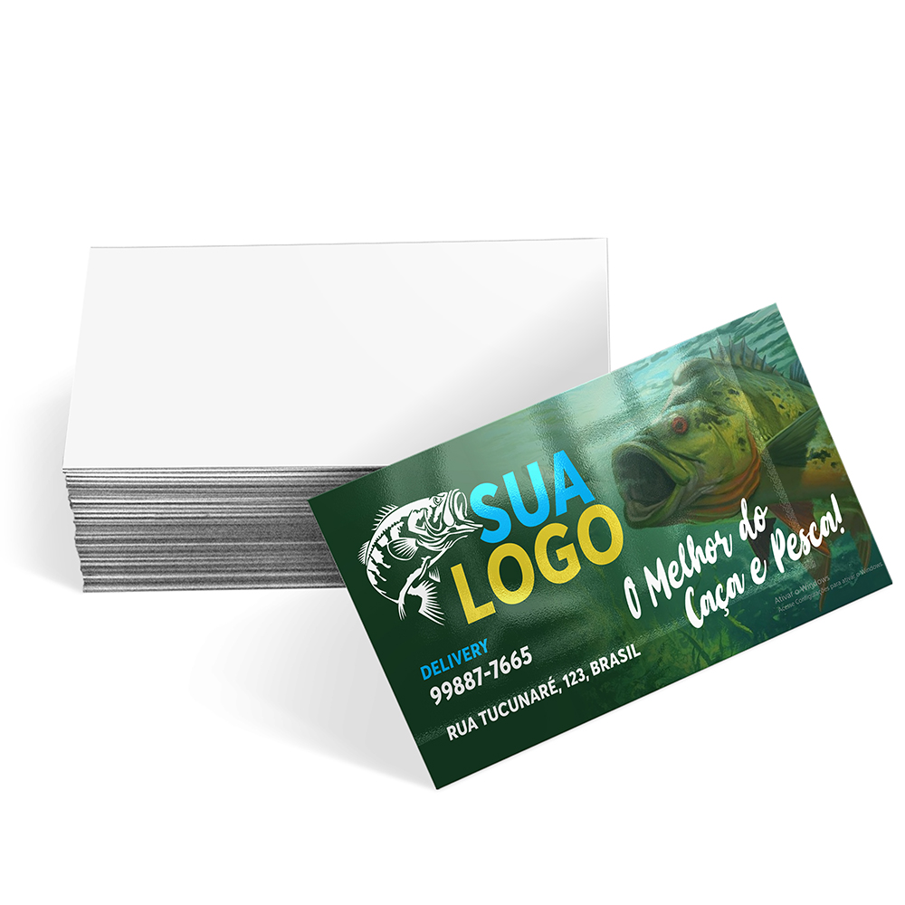 Cartão de Visita Couchê 250g Verniz UV Total Frente 4x0 - 10.000 unidades