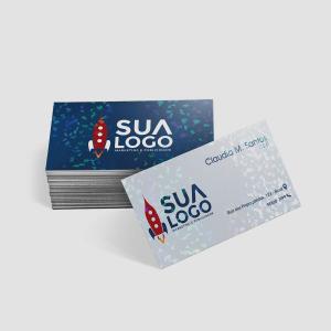 Cartão de visita Holográfico 9x5cm Papel Couchê 300g 4x4