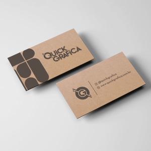 Cartão de visita Papel Kraft 9x5cm Papel Kraft 300g 4x4
