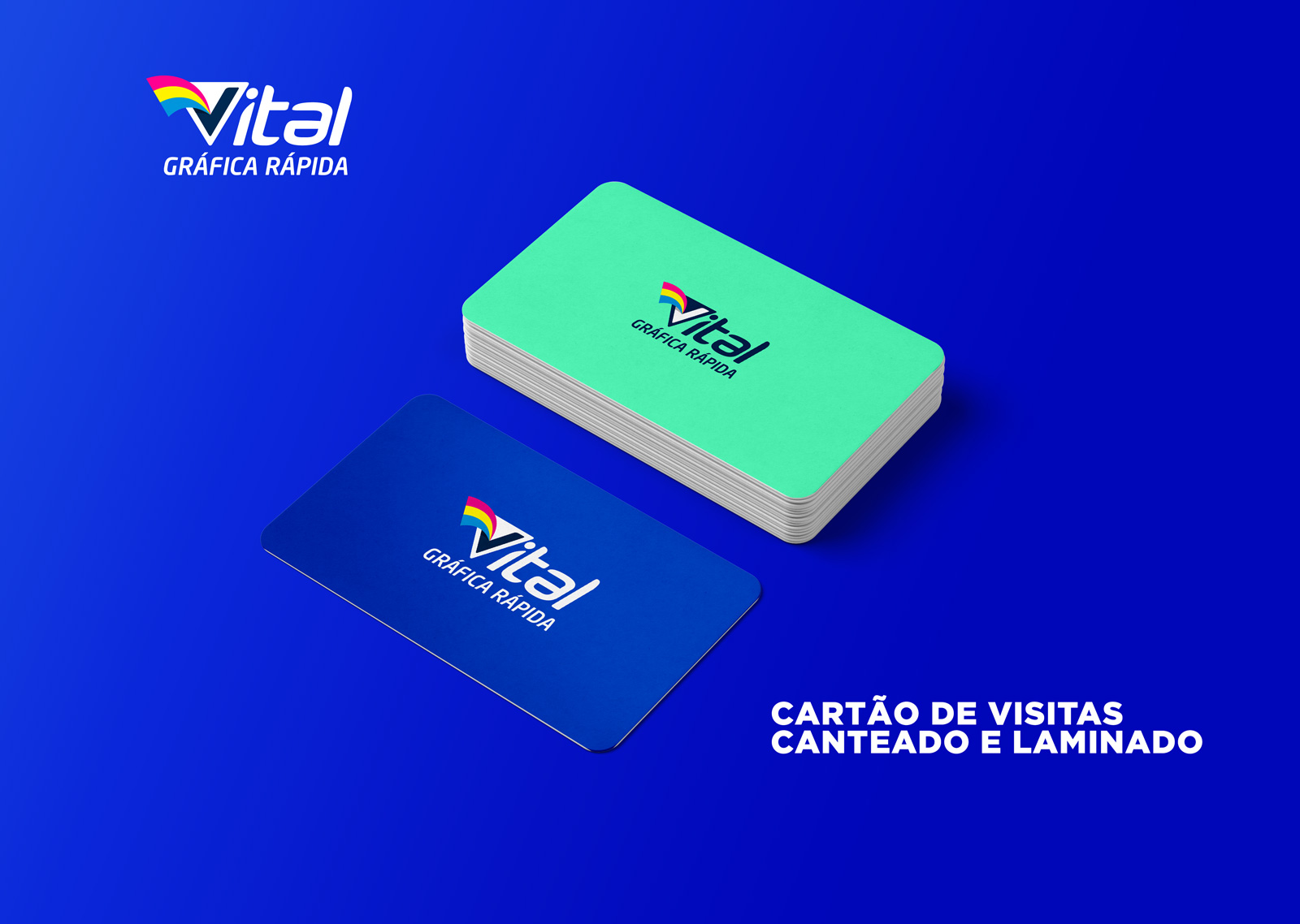 Cartão de visitas Papel couche LAMINADO - 100, Só frente, Laminado Brilho