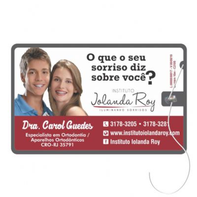 Cartão preto com fio dental promocional