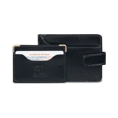 Carteira Masculina em Couro Anti Furto Rfid Com Ponteira