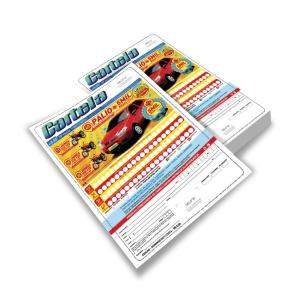 Cartelas de Bingo 14,8x21 Papel Ap (sulfite, off-set) 75g 4x4 (colorido frente e verso) Corte Reto Bolas númeradas não inclusa