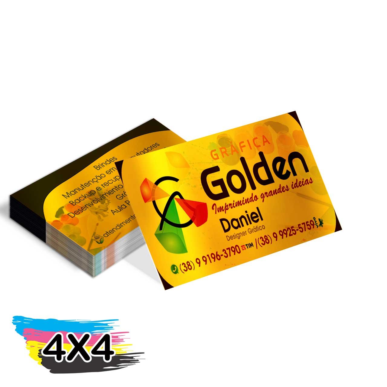 Cartões de Visitas Gold Master 300g sem Verniz