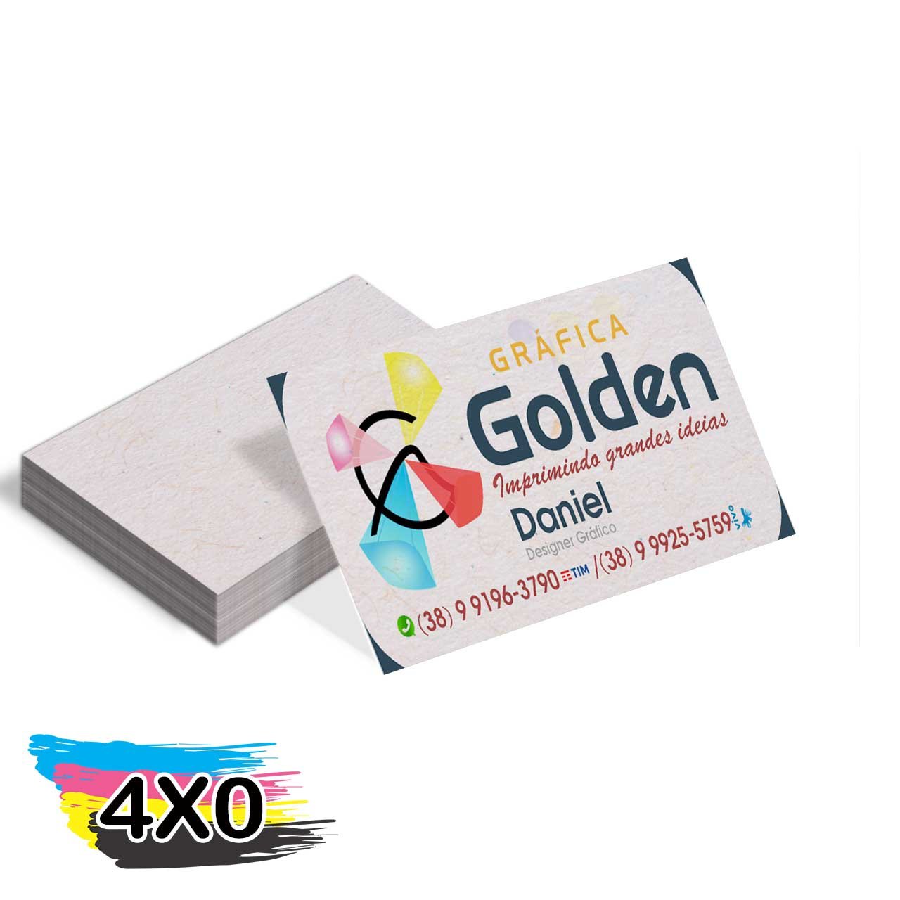 Cartões de Visitas Kraft 250g sem Laminaçao e sem Verniz com Tinta Branca