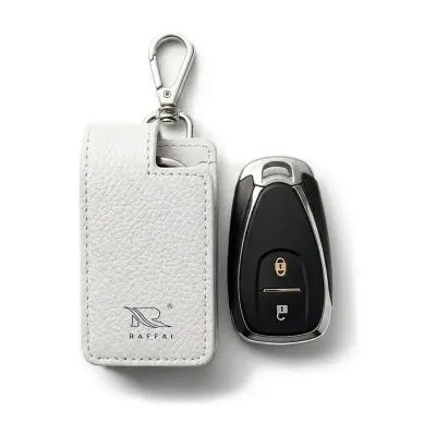 Case Porta Chave Veicular em Couro Off White