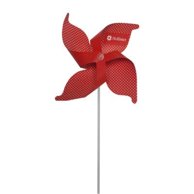 CATAVENTO PROMOCIONAL 4 PONTAS vermelho com poá e logo