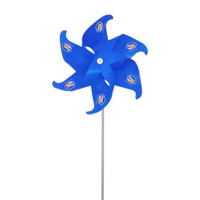 Catavento promocional 6 pontas azul com logo