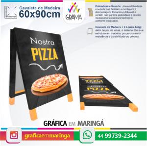 CAVALETE DE MADEIRA 60x90cm 60x90 cm Lona 440g 4x0