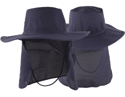 Chapéu Australiano Brim Azul Marinho com Protetor Solar