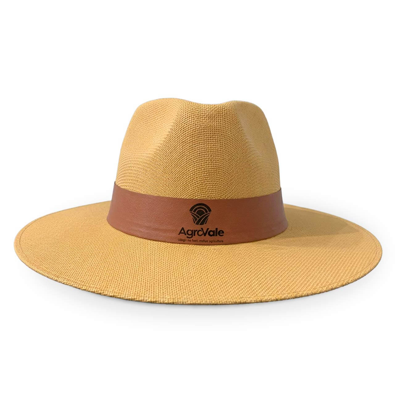 Chapéu Panamá Amarelo Personalizado na Fita de Couro
