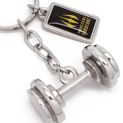 Chaveiro 3d em Metal no Formato de Halteres