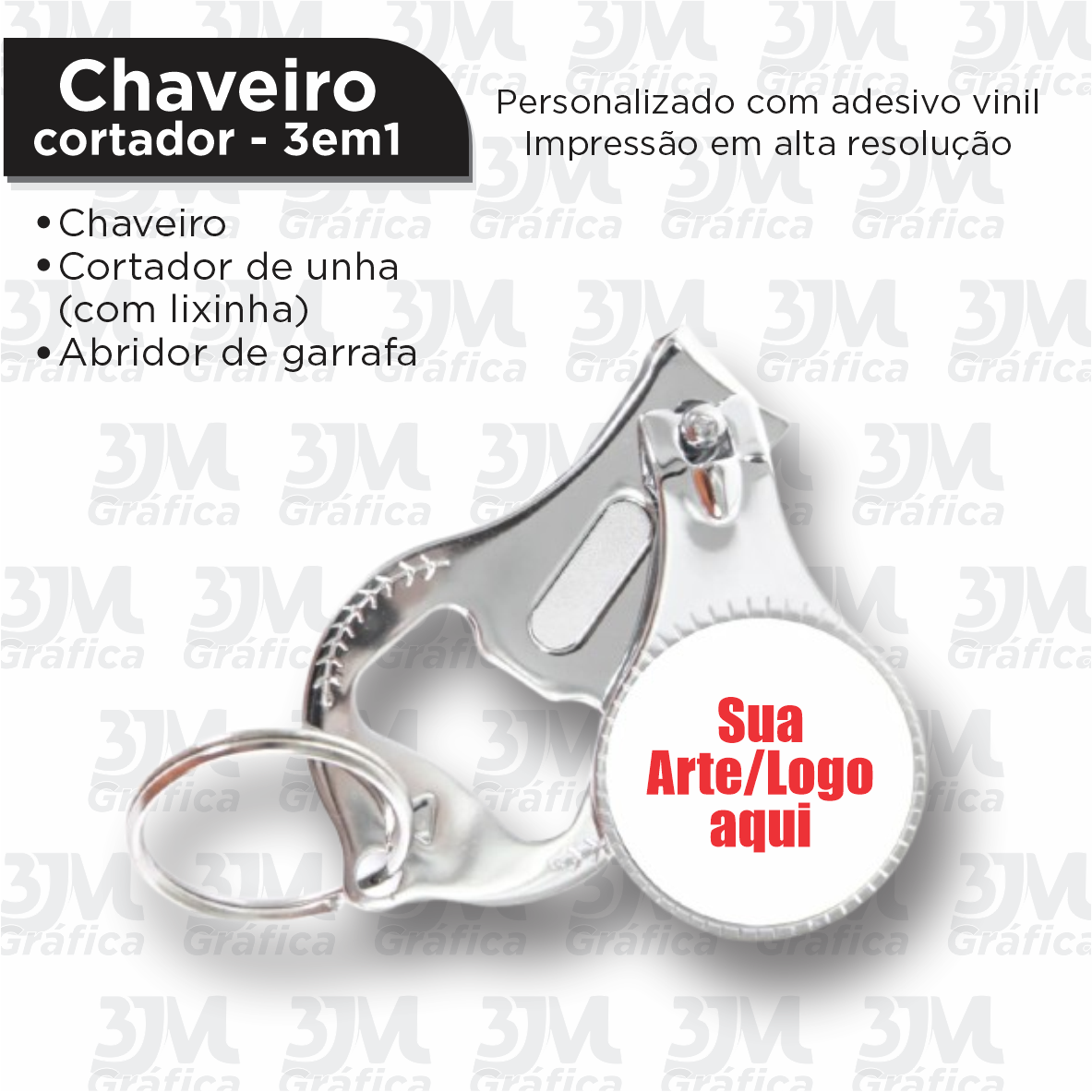 Chaveiro 3em1 Adesivo vinil + Laminação