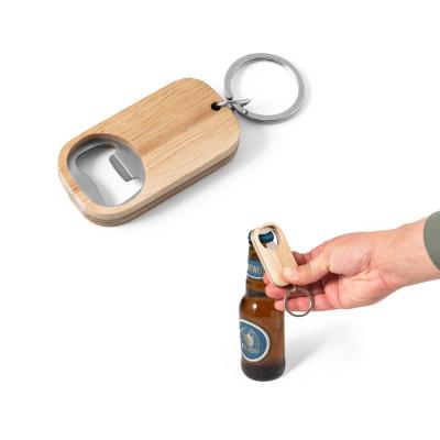 Chaveiro Abridor de Garrafas em Aco Inox e Bambu Para Brindes