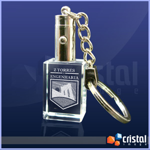 Chaveiro de Cristal Com Logo Interno