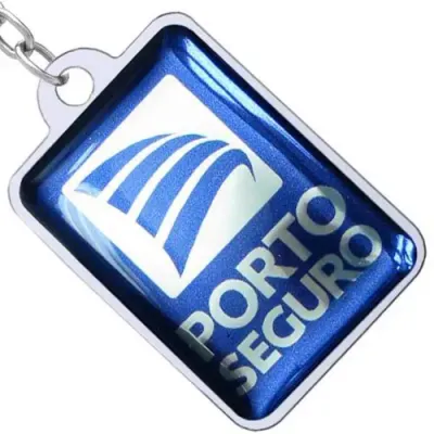 Chaveiro de metal 3D com relevo