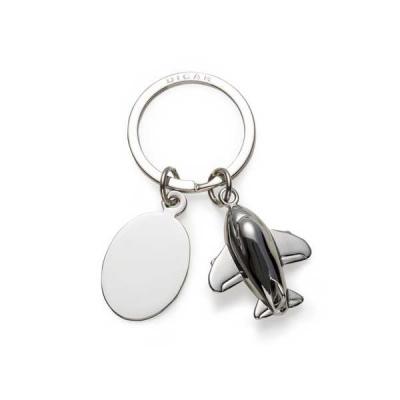 Chaveiro de Metal Aviao Com Resina