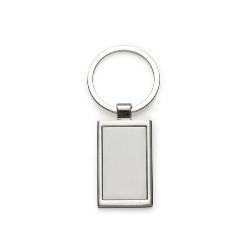 Chaveiro de Metal Retangular com Chapa Central Personalizado
