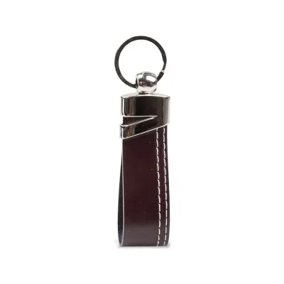 Chaveiro em Couro Com Detalhe em Metal