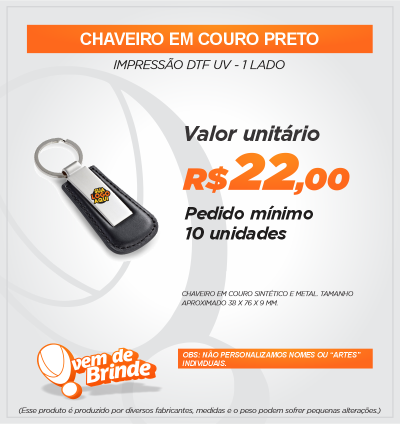 Chaveiro em Couro Preto