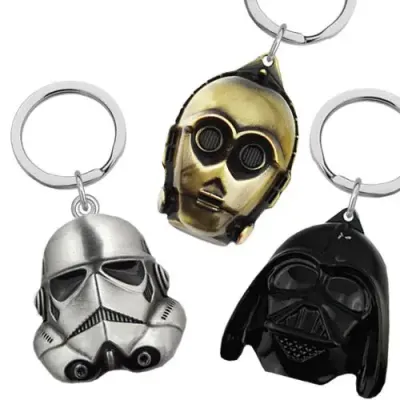 Chaveiro em Metal Com Personagens do Star Wars