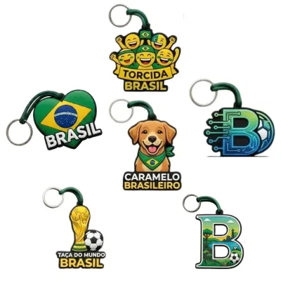 Chaveiro Emborrachado Com Cordao e Argola