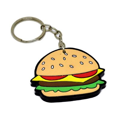 Chaveiro emborrachado formato hamburguer